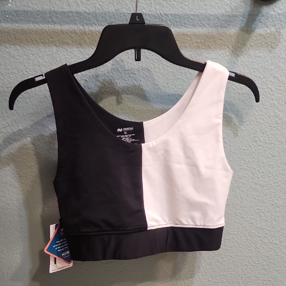 Black and White Sports Bra by Rescue Plastics